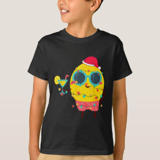 ハワイアンサマートロピカルクリスマスレモン面白い Tシャツ