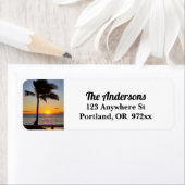 ハワイアンサンセットアンドパームツリー ラベル (インサイチュ)