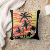 ハワイアンサンセットココパームズ クッション (ブランケット)
