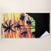 ハワイアンサンセットココパームズ ビーチタオル (正面)