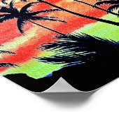 ハワイアンサンセットココパームズ ポスター (角)