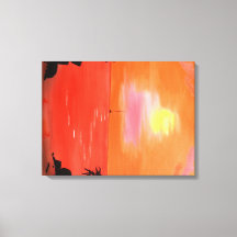 ハワイアンサンセットスカイと帆船キャンバスプリント