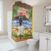 ハワイアンサンセットフラダンサー シャワーカーテン (インサイチュ)