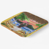 ハワイアンサンセットフラダンサー ペーパープレート (傾斜あり)