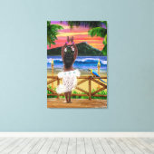 ハワイアンサンセットフラ キャンバスプリント (インサイチュ (ウッドフロア))