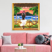 ハワイアンサンセットフラ キャンバスプリント (インサイチュ (リビング))