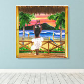 ハワイアンサンセットフラ キャンバスプリント (インサイチュ (ウッドフロア))