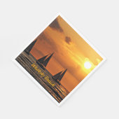 ハワイアンサンセットワイキキビーチ、 スタンダードランチョンナプキン (角)