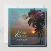 ハワイアンサンセット/ビーチ/ルアウ(ハワイ式宴会)/招待状 招待状 (正面)