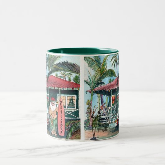 ハワイアンサンタメレカリキマカマグ ツートーンマグカップ (中央)