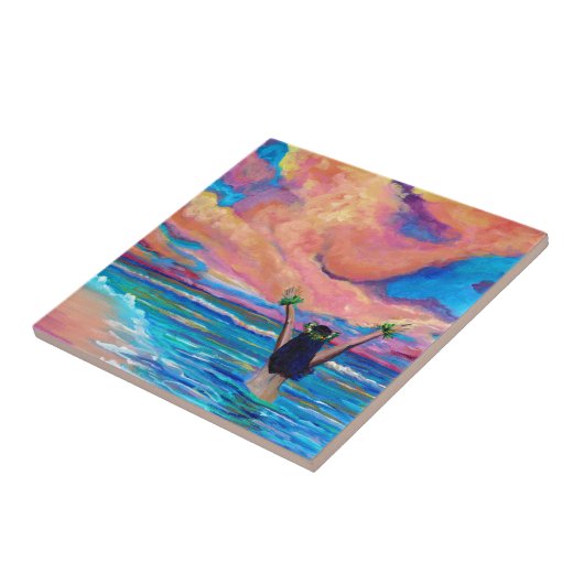 ハワイアンサンライズアロハカヒアカセラミックタイル タイル (側面)