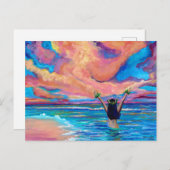 ハワイアンサンライズアロハ又はマハロカード ポストカード (正面/裏面)