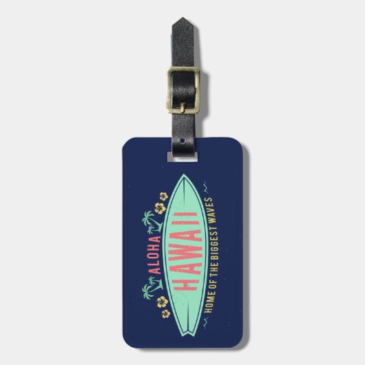 ハワイアンサーファカスタムーの荷物タグ ラゲッジタグ (正面縦)