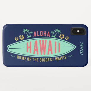 ハワイアンサーファーカスタムのモノグラム電話ケース iPhone XS MAXケース