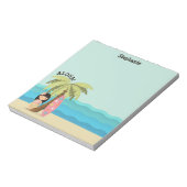 ハワイアンサーファーガール ノートパッド (回転)