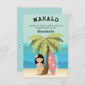 ハワイアンサーファーガール 招待状 (正面/裏面)