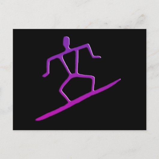 ハワイアンサーファー石版はがき ポストカード (正面)