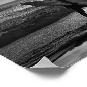 ハワイアンサーファー見出しホーム、白黒 ポスター (角)