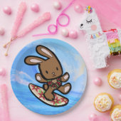 ハワイアンサーフィンバニーホリデーマンガ ペーパープレート (パーティー)