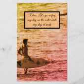 ハワイアンサーフィン 便箋 (正面)