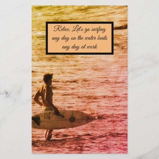 ハワイアンサーフィン 便箋 (正面)