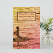 ハワイアンサーフィン 便箋 (スタンド正面)