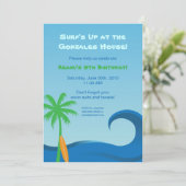 ハワイアンサーフ誕生日招待状 招待状 (スタンド正面)