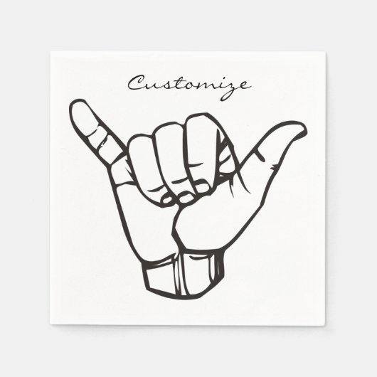 ハワイアンシャカブラウェーブサンダー_コーブ スタンダードカクテルナプキン (正面)