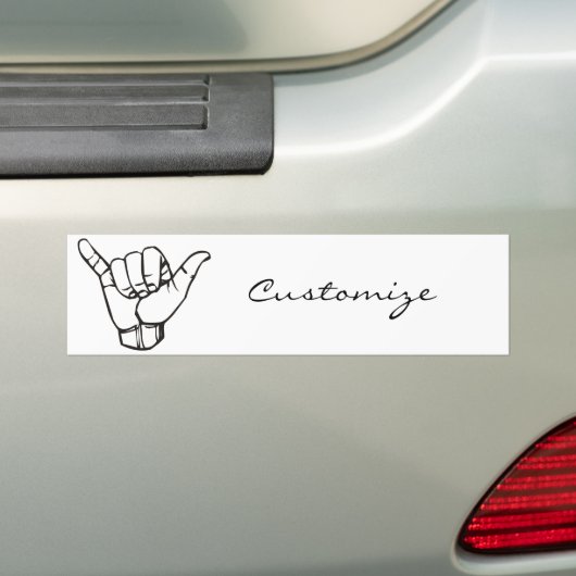 ハワイアンシャカブラウェーブサンダー_コーブ バンパーステッカー (車上)