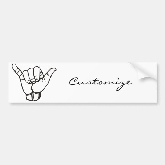 ハワイアンシャカブラウェーブサンダー_コーブ バンパーステッカー (正面)