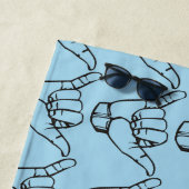 ハワイアンシャカブラウェーブサンダー_コーブ ビーチタオル (インサイチュ)