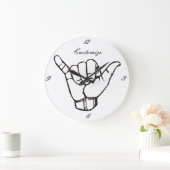 ハワイアンシャカブラウェーブサンダー_コーブ ラージ壁時計 (ホーム)