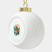 ハワイアンシャツアロハハワイウミガメ女の子 セラミックボールオーナメント (右)