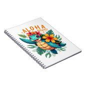 ハワイアンシャツアロハハワイウミガメ女の子 ノートブック (右側)