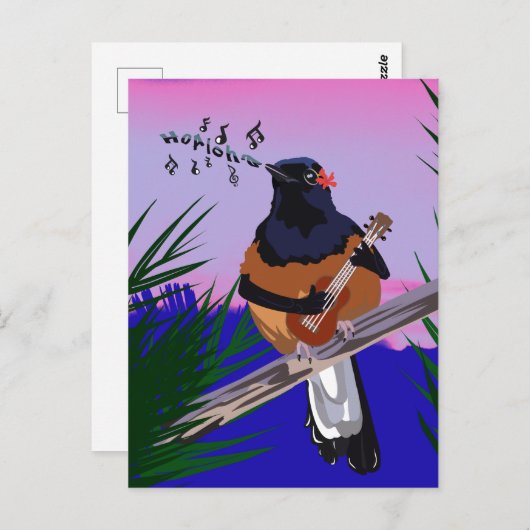 ハワイアンシャマ遊バードウクレレ ポストカード (正面/裏面)