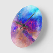 ハワイアンシータートルウォーターカラースクエアウォールクロック ラウンド壁時計 (傾斜)