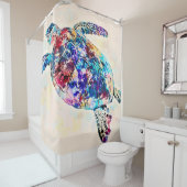 ハワイアンシータートルウォーターカラー シャワーカーテン (インサイチュ)