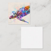 ハワイアンシータートルウォーターカラー スクエア名刺 (正面/裏面)