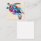 ハワイアンシータートルウォーターカラー スクエア名刺 (正面/裏面)