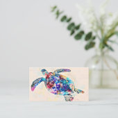 ハワイアンシータートルウォーターカラー 名刺 (スタンド正面)