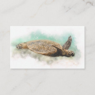 ハワイアンシータートルウォーターカラー 名刺