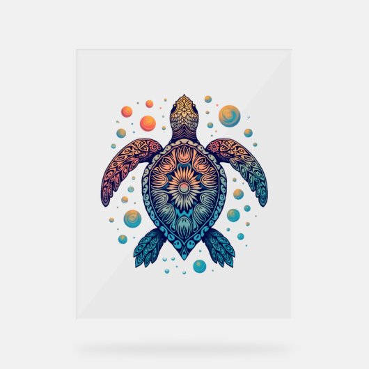 ハワイアンシータートルティージーディージーハワイビーチ アクリルサイン (正面)