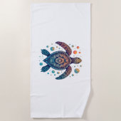 ハワイアンシータートルティージーディージーハワイビーチ ビーチタオル (正面)