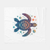 ハワイアンシータートルティージーディージーハワイビーチ フリースブランケット (正面(横))