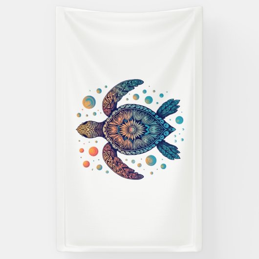 ハワイアンシータートルティージーディージーハワイビーチ 横断幕 (縦)