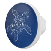 ハワイアンシータートルホワイトオンブルービーチトロピカル セラミックノブ (右)