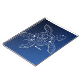 ハワイアンシータートルホワイトオンブルービーチトロピカル ノートブック (左側)