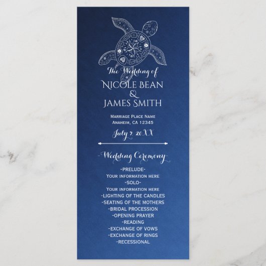 ハワイアンシータートルホワイトオンブルービーチプログラム プログラム (正面)