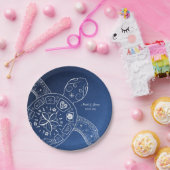 ハワイアンシータートルホワイトオンブルービーチ結婚式 ペーパープレート (パーティー)