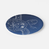 ハワイアンシータートルホワイトオンブルービーチ結婚式 ペーパープレート (アングル)